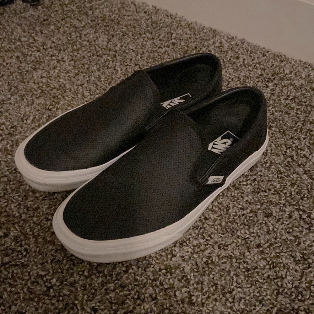 Leather slip on vans